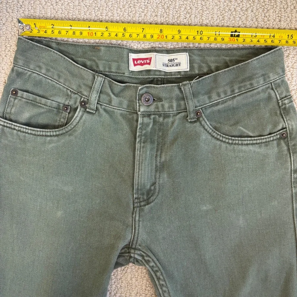 Levi Strauss 505 Straight Jeans Olive Green‎ W29 L29, Kids 18R